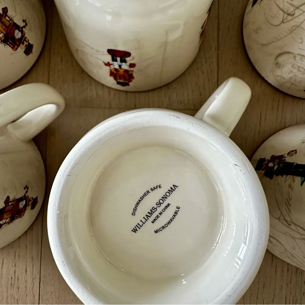 Williams Sonoma Nutcracker Christmas Holiday Festive Set of 6 Mugs - Picture 9 of 9